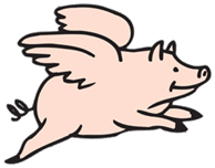 Flying Pig Cartoon