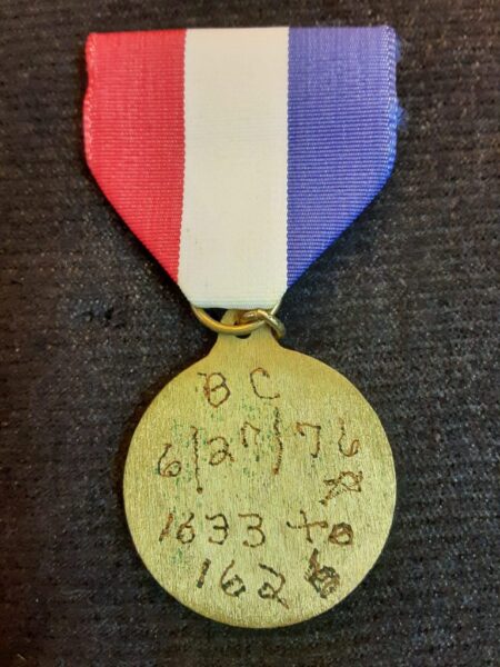 Chula Vista Archery club Medal (back)