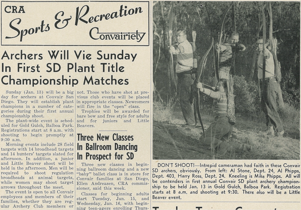 Convair SD Archers Competition, 1957 San Diego Archers