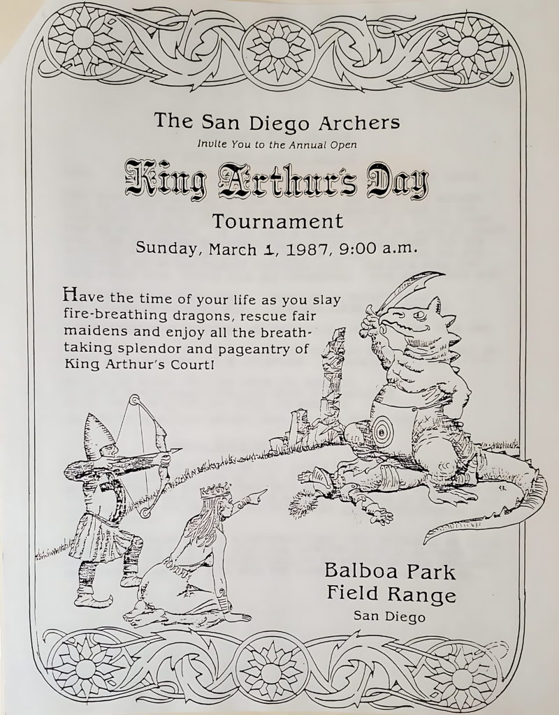 King Arthur's Day Flyer, 1987 San Diego Archers