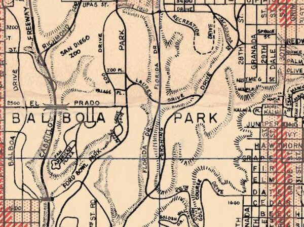 1960 map of Balboa Park