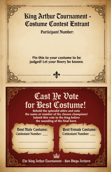 King Arthur Tournament Costume Contest